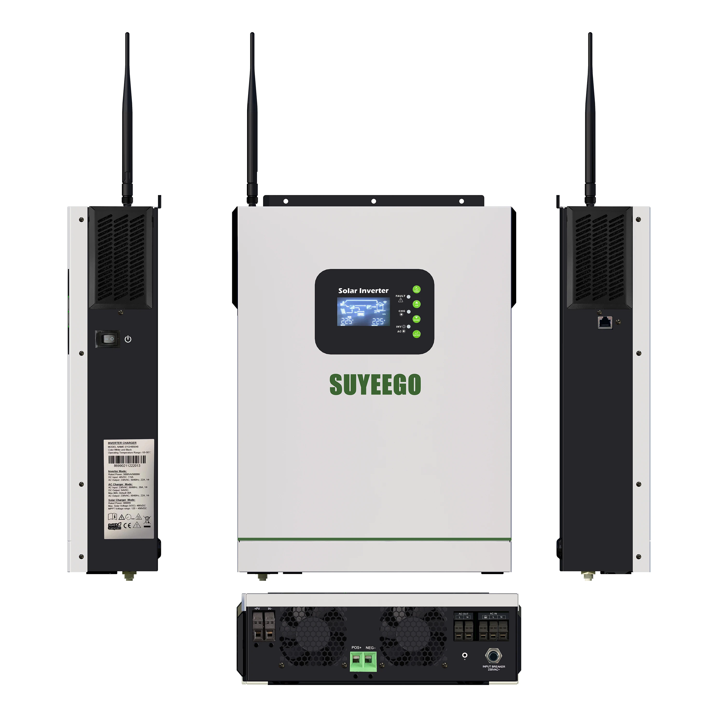 SUYEEGO SYGHB 1 кВт 3 кВт 3,5 кВт 5 кВт 6 кВт 8 кВт MPPT Гибридный солнечный гибридный инвертор 5,5 кВт 8 кВт Off Grid Чистая синусоида Солнечный инвертор