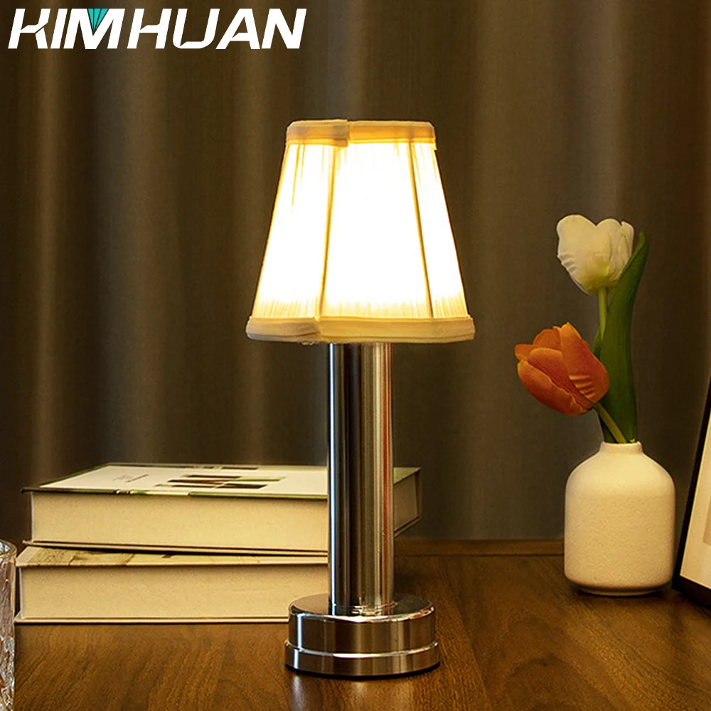 

Modern Cordless Small Table Lamps, Portable LED Dimmable Desk Lamp, Rechargeable Battery Operated book light Night