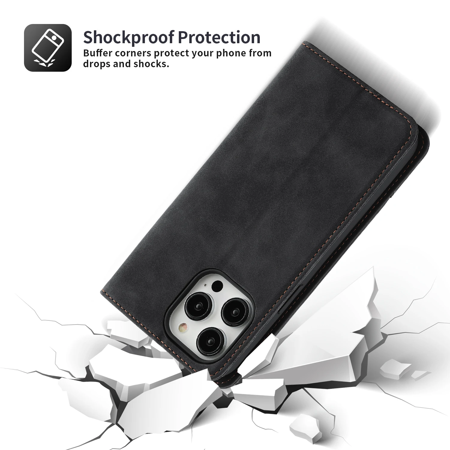 Business Leather Case for iPhone 16 15 14 13 12 11 Pro Max 16E XR XS X 8 7 Plus SE Magnetic Flip Wallet Card Slot Phone Cover
