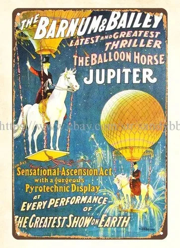 1909 Barnum Bailey Circus metal tin sign man cave art wall decor