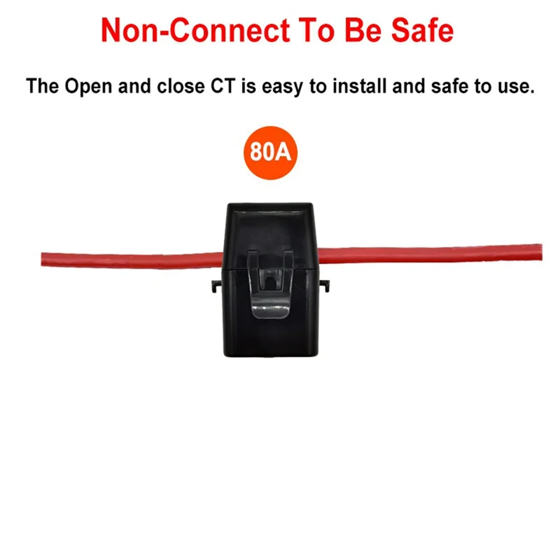 AB15-Tuya Smart Life Wifi Energy Monitor ثنائي الاتجاه 1 قناة مع شاشة تطبيق مشبك CT