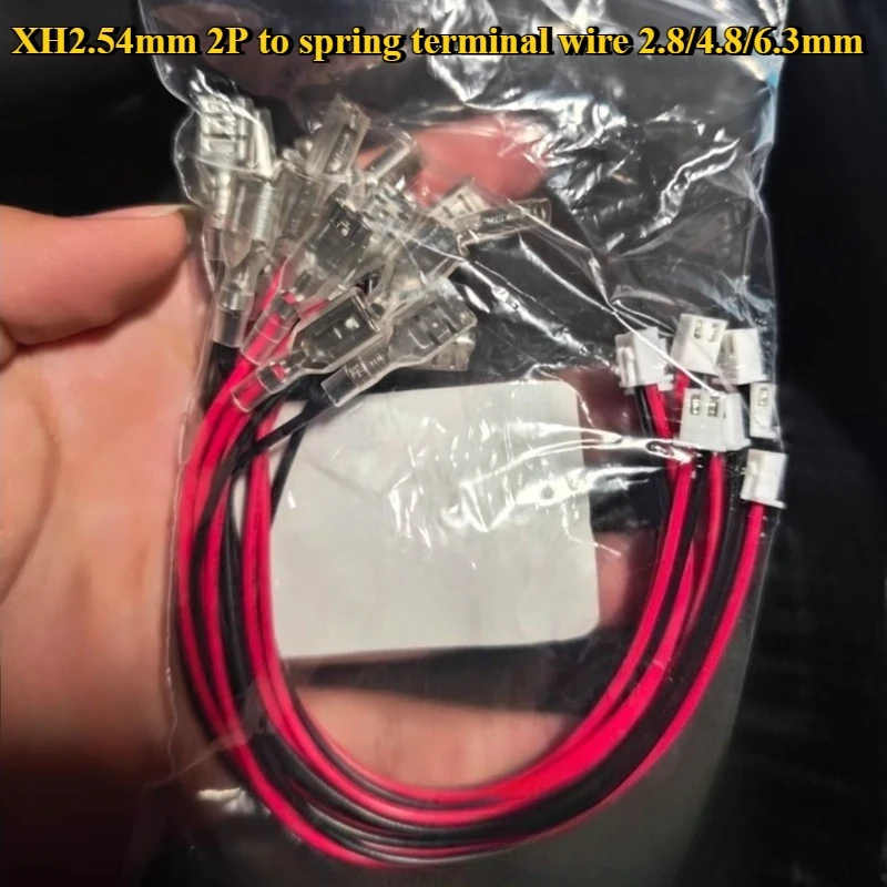 

5/10/30Pcs/lot XH2.54mm 2Pin to spring terminal wire 2.8/4.8/6.3mm switch socket spring belt cable Cable harness 30cm 20AWG