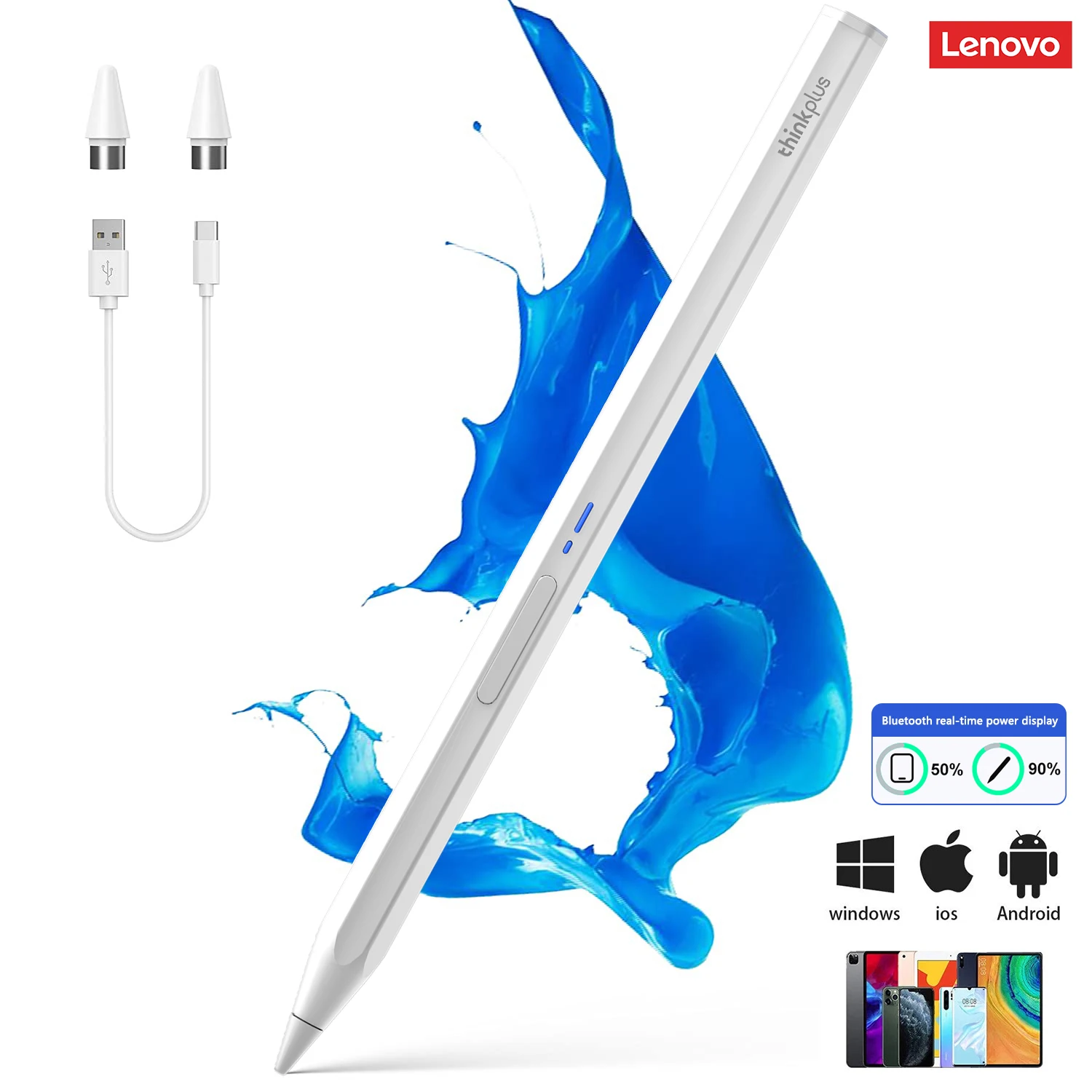 

Lenovo thinkplus BP19B Universal stylus Pencil Pen For Android/iOS/Windows iPad Bluetooth Power display control photography Pen