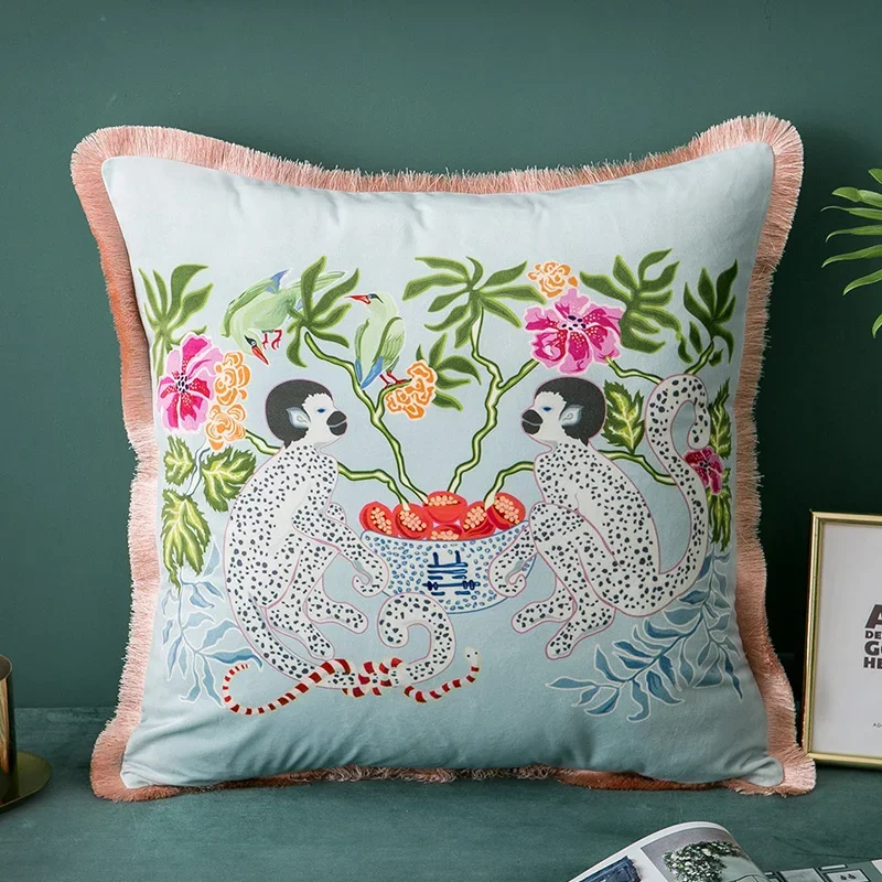 Home Gorgeous Cushion Cover Oriental Mystical Animals Print Ancient Style Decorative Pillow Case Luxury Coussin 45x45 50x50