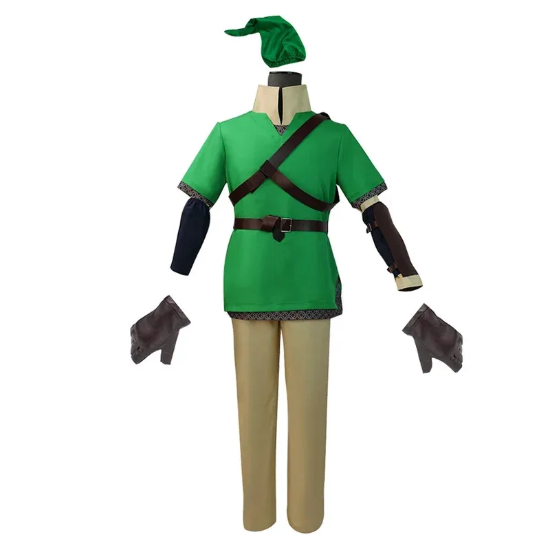 az15Zelda: Skyward Sword Link Cosplay Kostüm Grüne Uniform Hosen Hut Handschuhe Umhang Männer Frauen Kleidung Outfits Halloween S