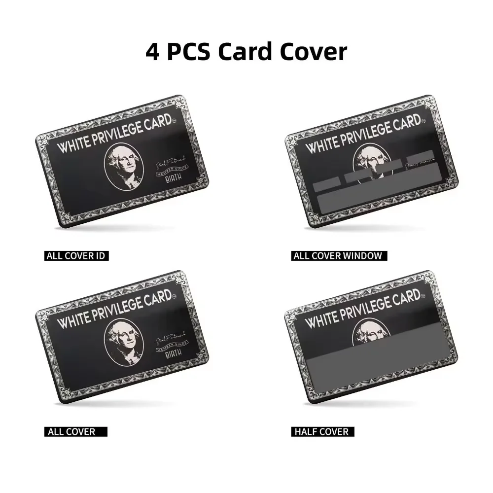 1/4Pcs New Funny White Privilege Debit Card Skin Sticker Decoration Stylish Bus Credit Card Sticker Protection Film Waterproof
