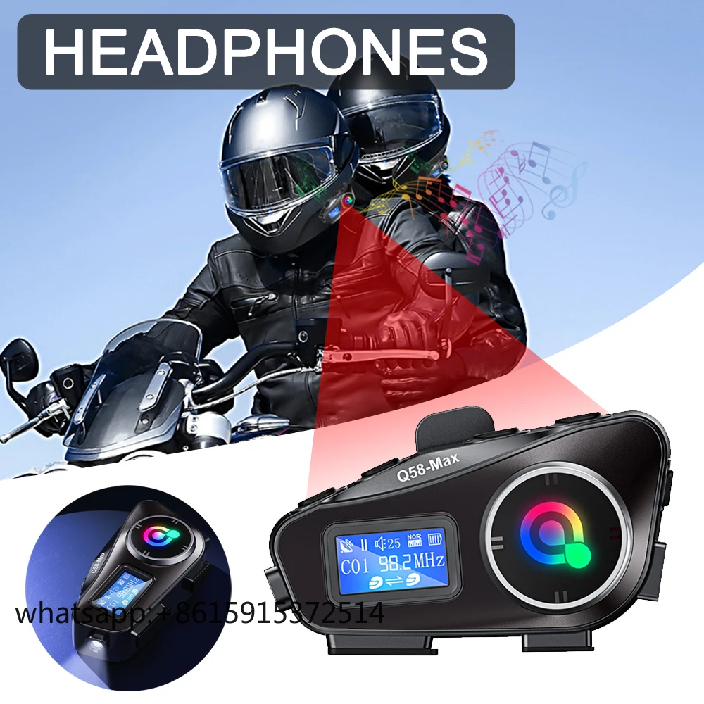 TLCRETE 500M intercomunicador inalámbrico multiescena música mixta FM compartir Dual Core impermeable casco de motocicleta auriculares para 2