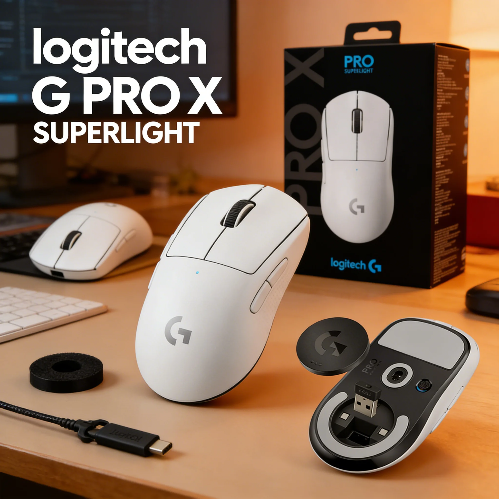 

Logitech G pro X SUPERLIGHT 2 Wireless Gaming Mouse 60g Pro-Grade with 5 Programmable Buttons 44k DPI Sensor 8kHz Reporting Rate