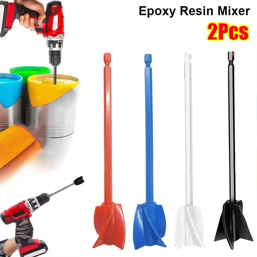 

2Pcs New Plastic Epoxy Resin Mixer 165cm With Drill Chuck Paint Pigment Mixer Mixing Stirring Paddle Rod Power Tool Accessory