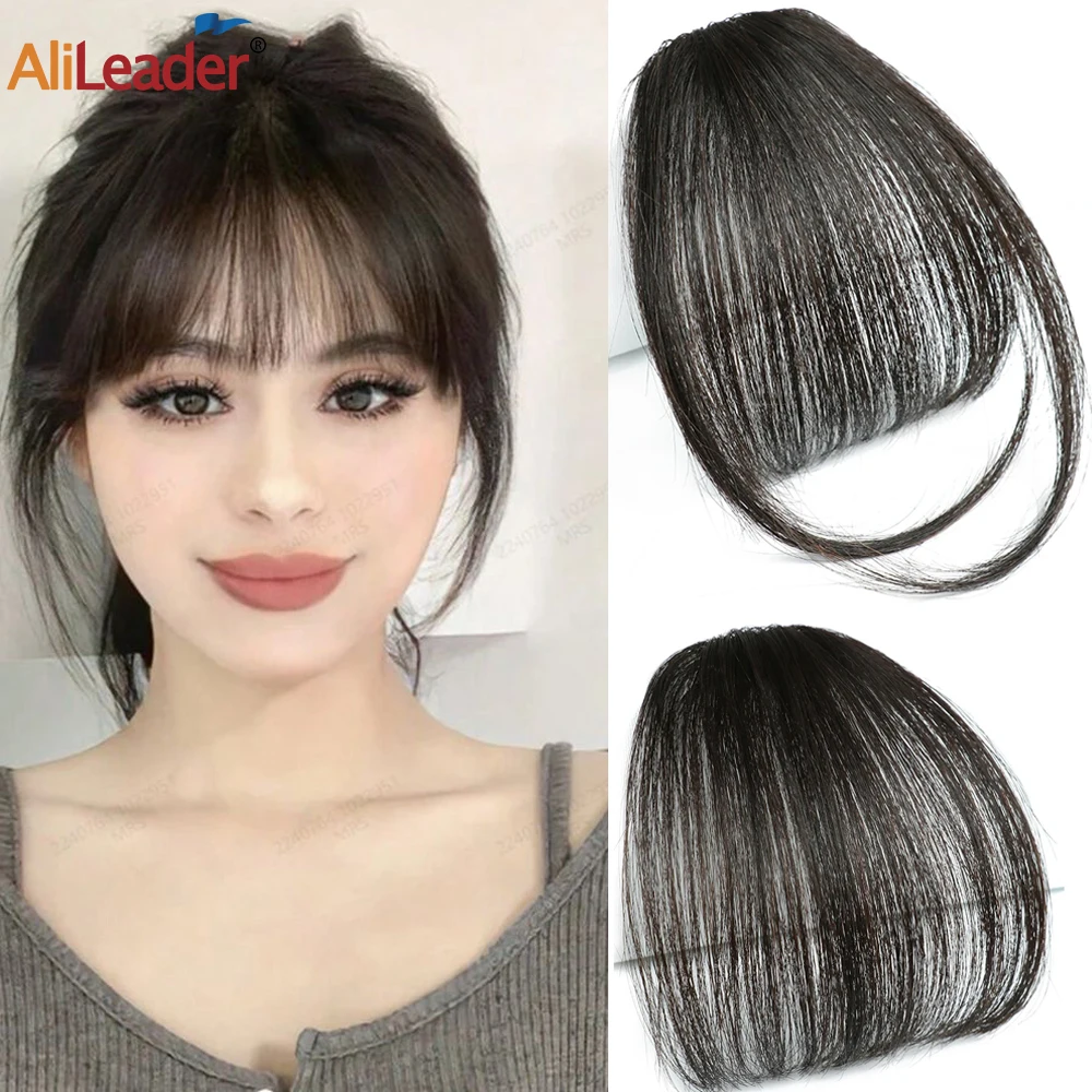 Fake Bangs Wig Piece Lightweight Air Bangs Hair Extension Female Forehead Hairpieces Synthetic Fake Air Bangs Hair Styling