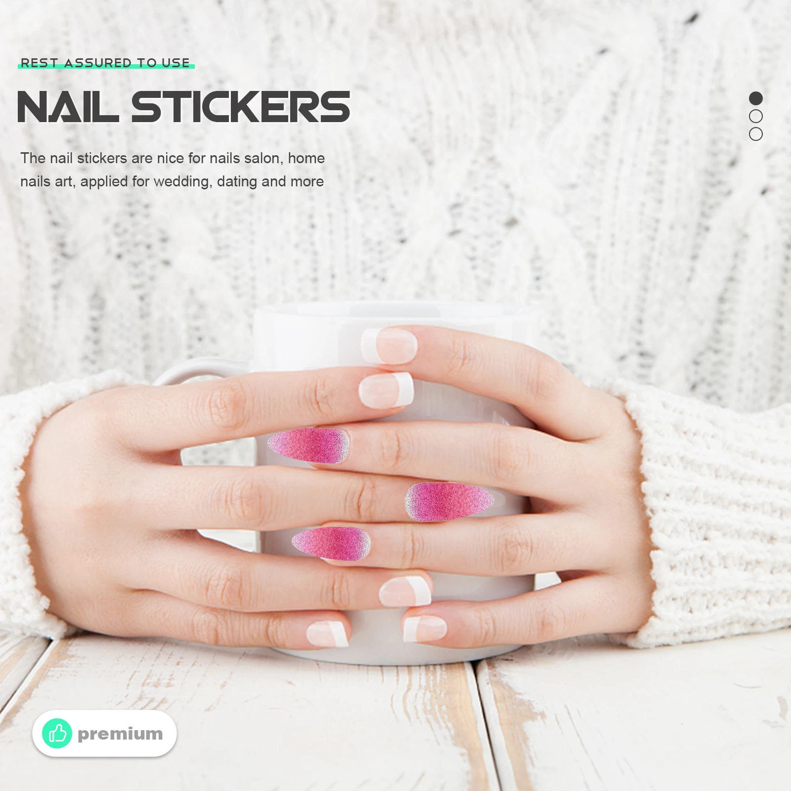 

5 Sheets Glitter Nail Art Stickers Full Wraps Strips Adhesive Kids Decals Fresh Thin Durable Removable DIY Nail Salon Home