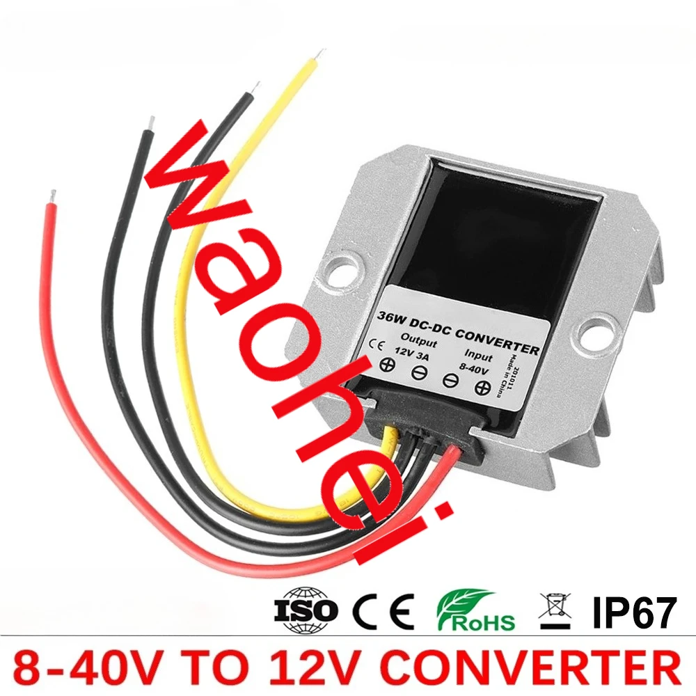 Boost Buck 8-40V to 12V 3A 6A DC-DC Converter Regulator Step Down / Up Voltage Stabilizer Power Supply Module for Car Solar CE