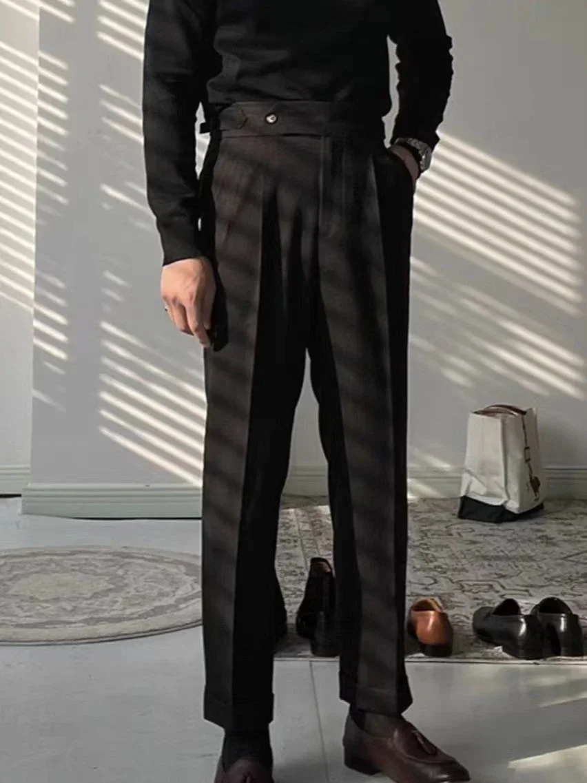 

Social Tailoring Suit Trousers for Men Business Designer Clothes Clothing Summer 2025 Slacks Vintage Fashion Up Man Suits Pants