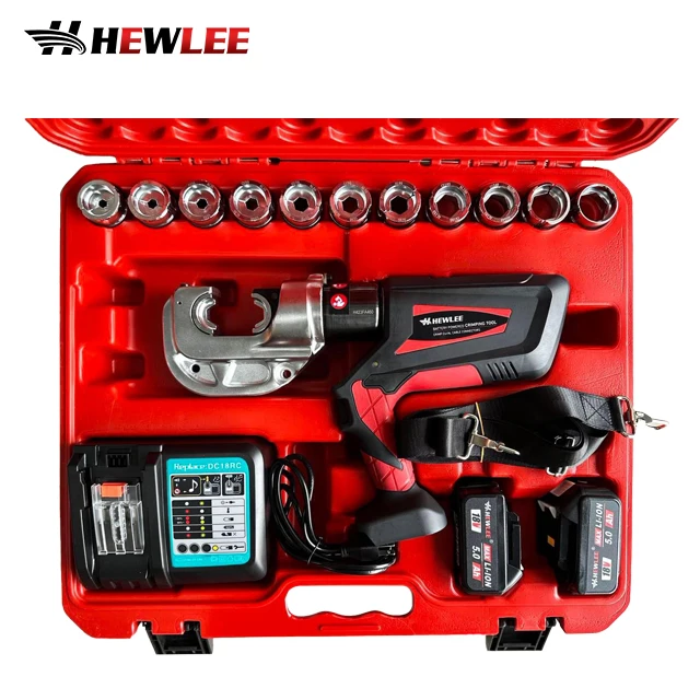 HEWLEE HL-400B 12T Quick Square Automatic Pressure Relief Continuous Electric Hydraulic Pliers Copper Pex Cable Crimping Tool