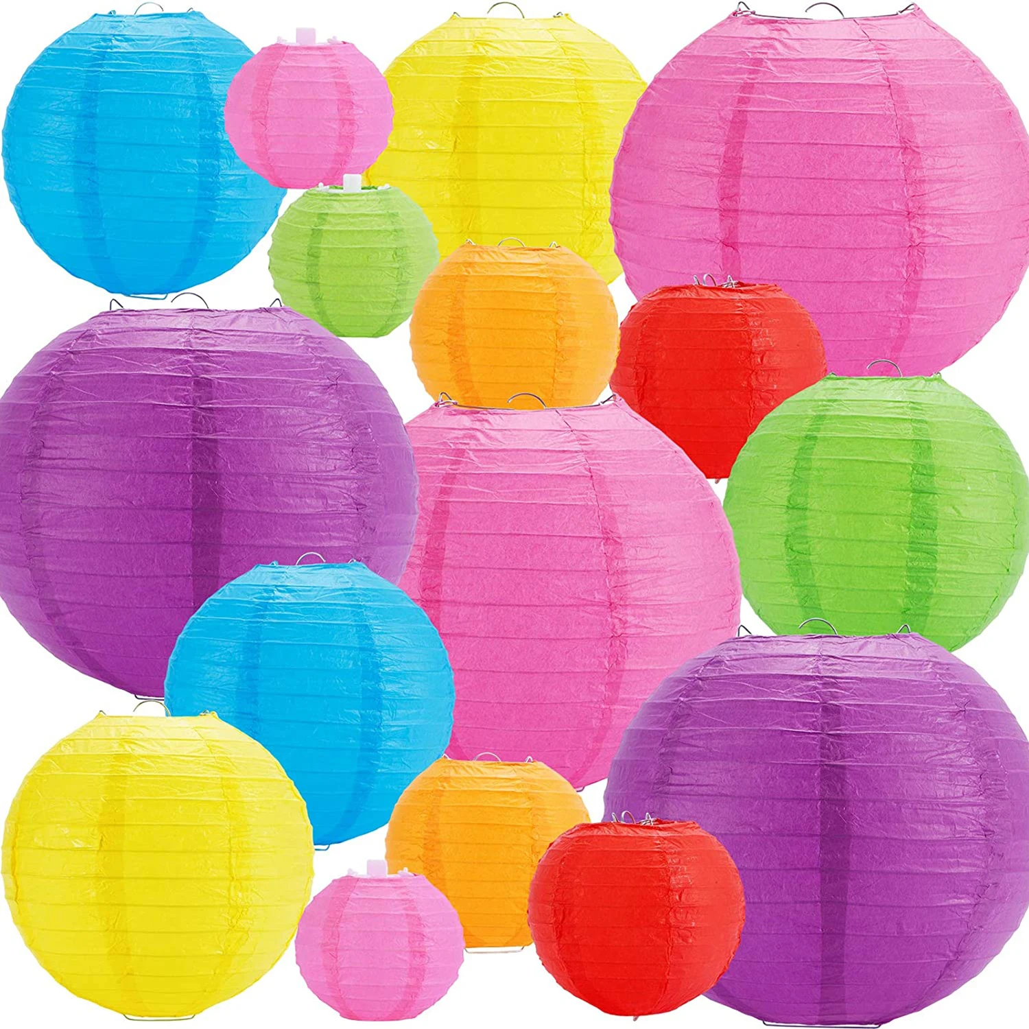 8 Uds. Linternas de papel decorativas, suministros de fiesta para fiesta de cumpleaños de arcoíris, decoraciones de Fiesta mexicana, linternas de papel coloridas Chi