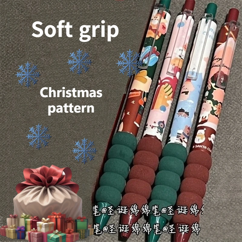 

Мягкая и пушистая ручка в рождественском стиле, красивая девушка в стиле 0,5 мм, нейтральная ручка, ручка-кисть для экзамена, студенческие канцелярские принадлежности, праздничный подарок