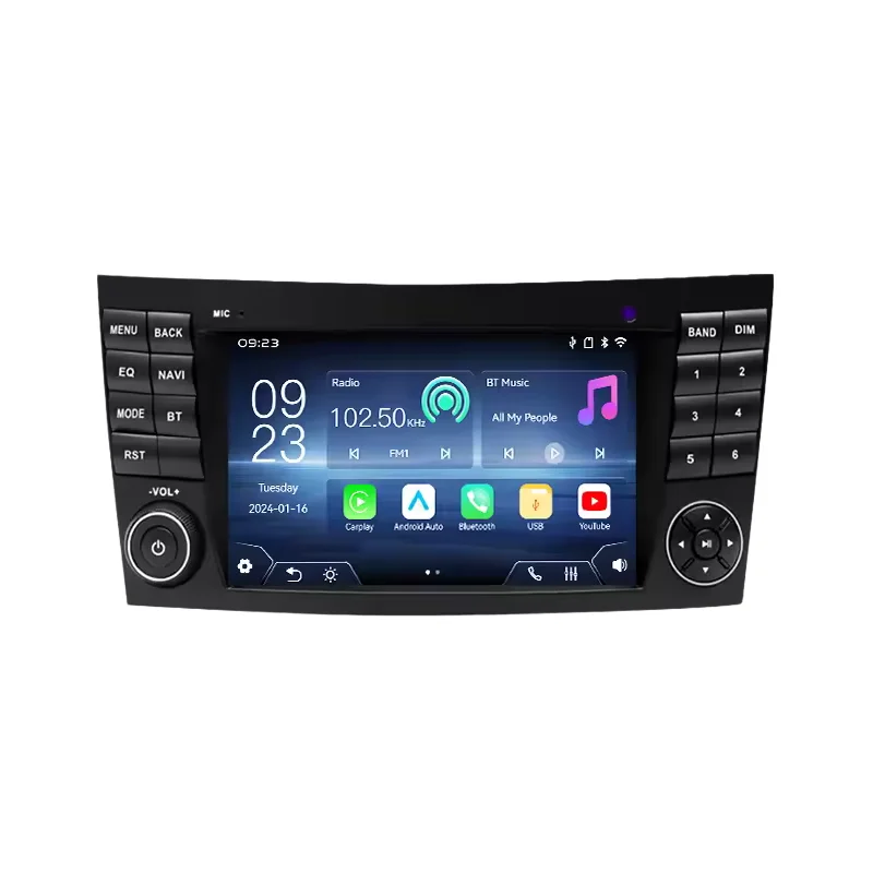 Radio samochodowe do Mercedes Benz E Class W211 E200 E220 E300 E350 E240 E280, CLS Class W219, CLK W209, G W463 z bezprzewodowym CarPlay, Android Auto, Youtube, WIFI, BT, GPS, odtwarzaczem — 2