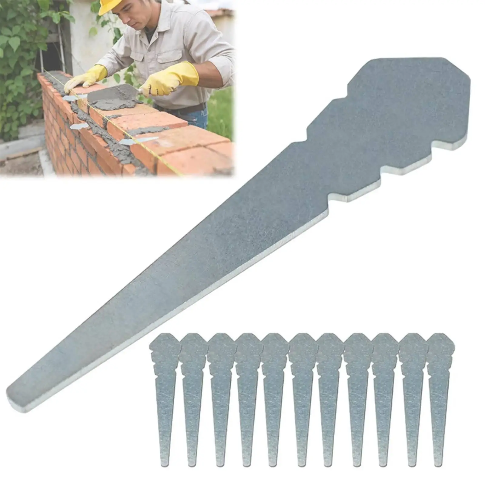 12 Pieces Tapered Metal Bricklaying Alignment Pin Rust Resistant Masonry String Holder Pin Compact Masonry Alignment Clip with