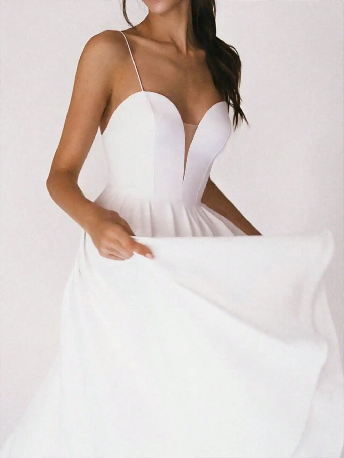 ผู้หญิงเซ็กซี่ Elegant V คอเอวยางยืดชุด Cami SHEER ตาข่ายชุดเหมาะสําหรับฤดูร้อนนอกสถานที่เดินทางวันหยุด & Dates