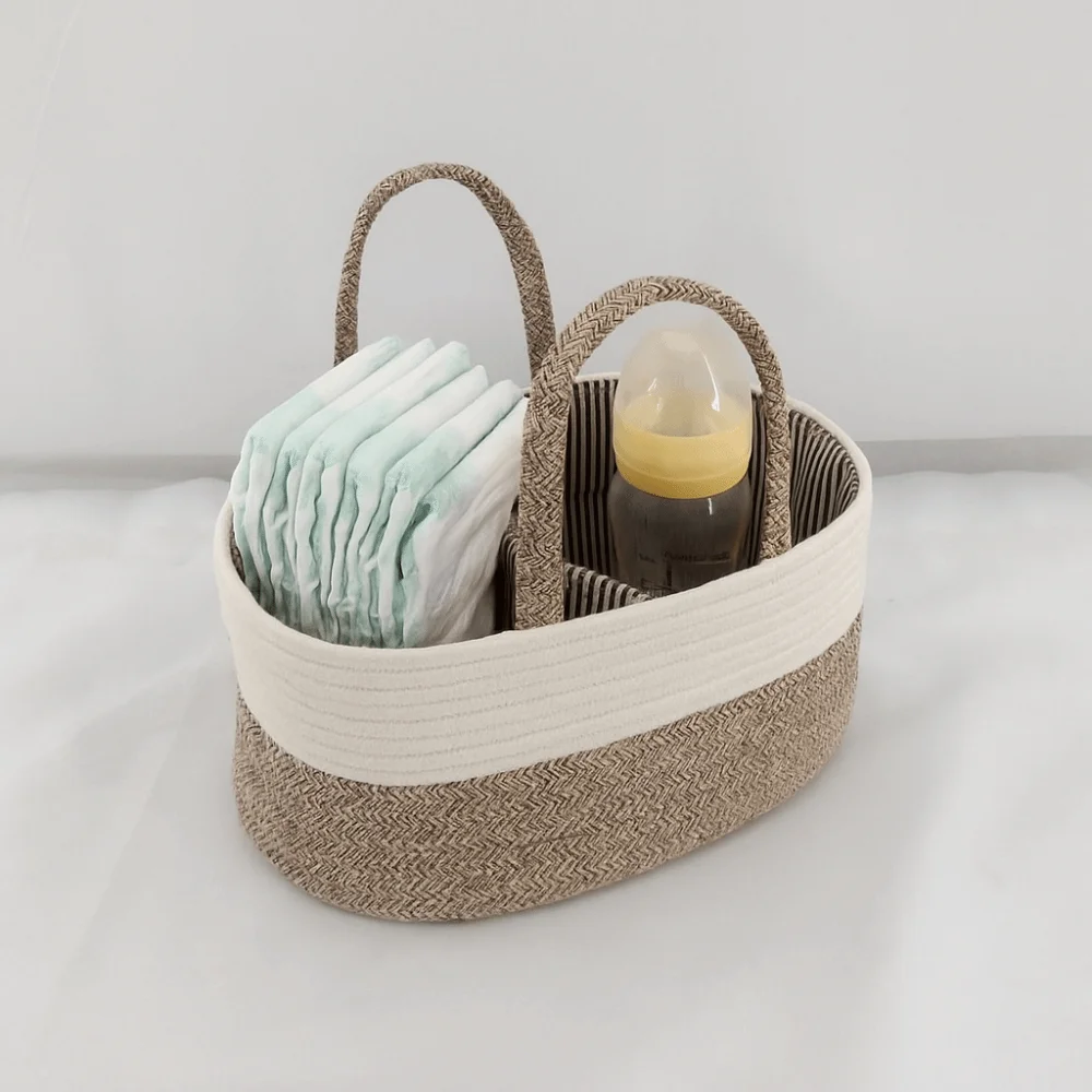 

Shopping Convenient Diaper Storage Basket Cotton Thread Hand-Held Mommy Handbag Tote Bag Large Capacity Nappy Bag Baby Care