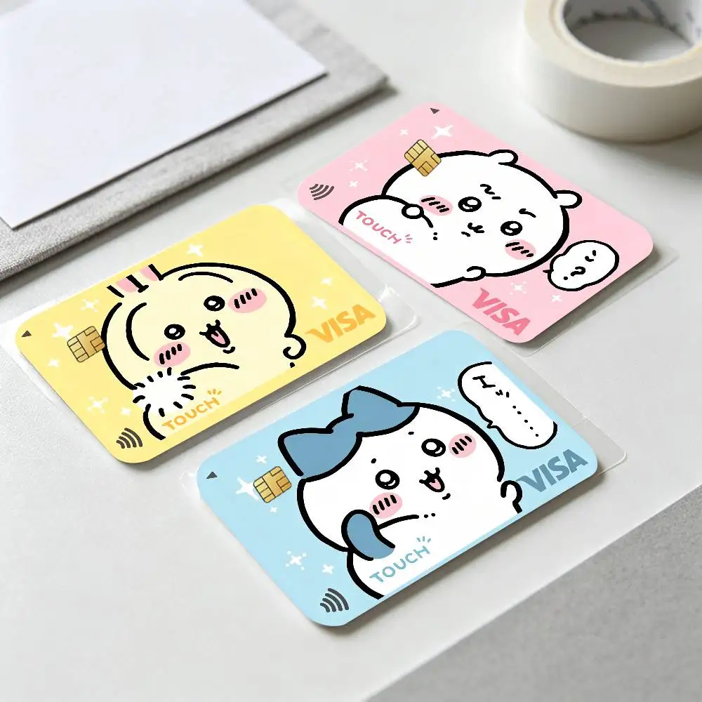 Cartoon Joke B-Bear Kawaii VISA Card Stickers for Bank Access Protective Waterproof Film Cover Sticker Surprise Gift