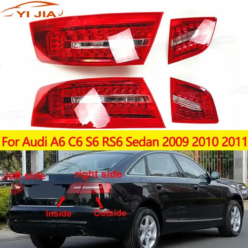 

Бесплатная доставка для Audi A6 C6 S6 RS6 Sedan 2009 2010 2011, светодиодные задние задние фонари, стоп-сигнал в сборе, автомобильные аксессуары
