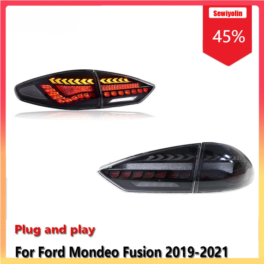 

Автомобильный светодиодный задний фонарь, автомобильные детали для Ford Mondeo Fusion 2019-2021, авто противотуманные DRL, стоп-сигнал, указатель поворота, Plug and Play