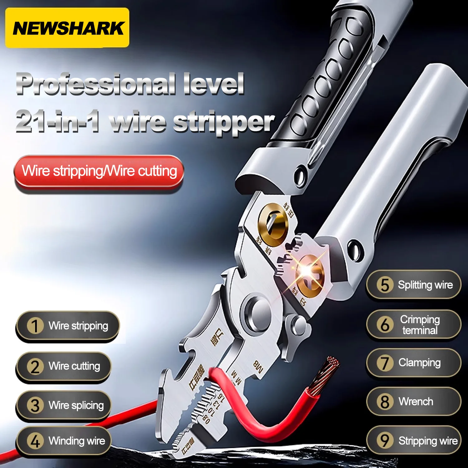 

Многофункциональные ножницы для зачистки проводов 21-в-1, электрические плоскогубцы для зачистки проводов, режущий кабель с электрическими измерительными клещами