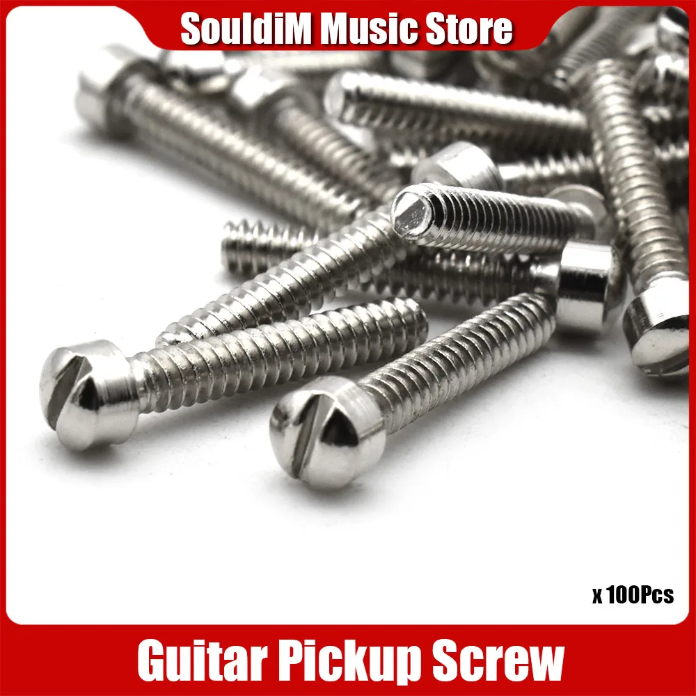 100 pcs/lots Electric Guitar Humbucker Pickup Polepiece Pole Screws Guitar Pickup Magnet Screw Rods 18mm Length 3mm Diameter