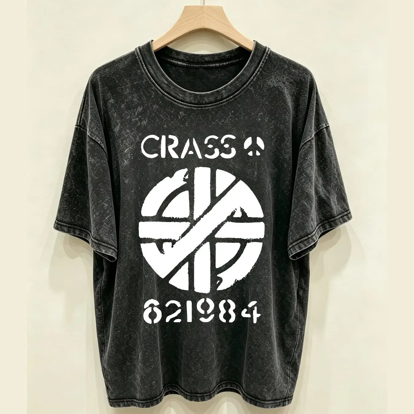 washed T Shirt Crass The Feeding Of 5000 inner vintage Washed Stretched designer clothes Slightly Breathable Unisex Soft