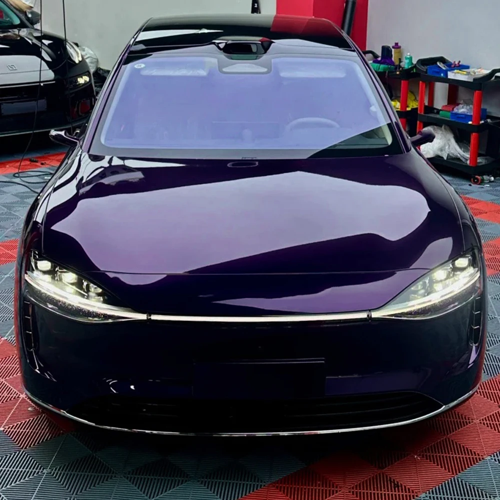 Venetian Purple Metallice Wrap Vinyl Film Car Sticker PET Sticker Bubble Free Auto Decals Car Accessories Exterior Decoration