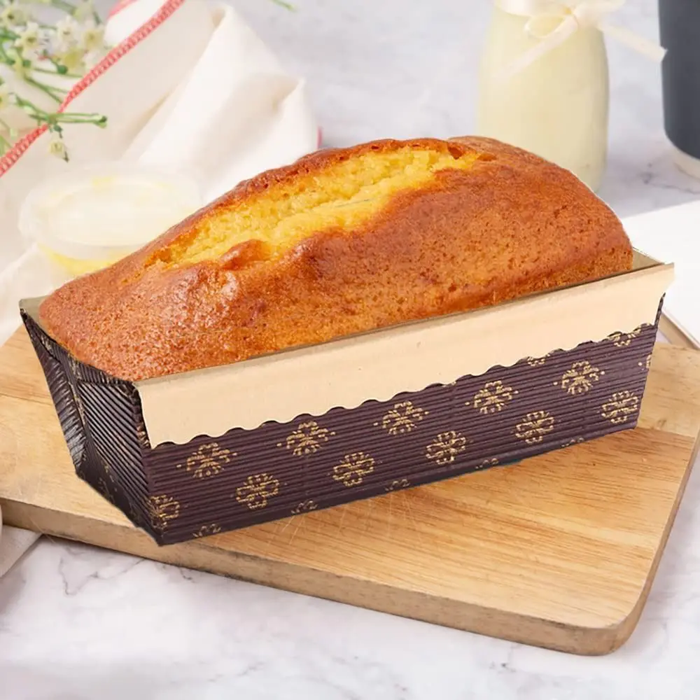 

25Pcs Wedding Disposable Kraft Baking Bread Tray Paper Loaf Pans Cake Liner Toast Box