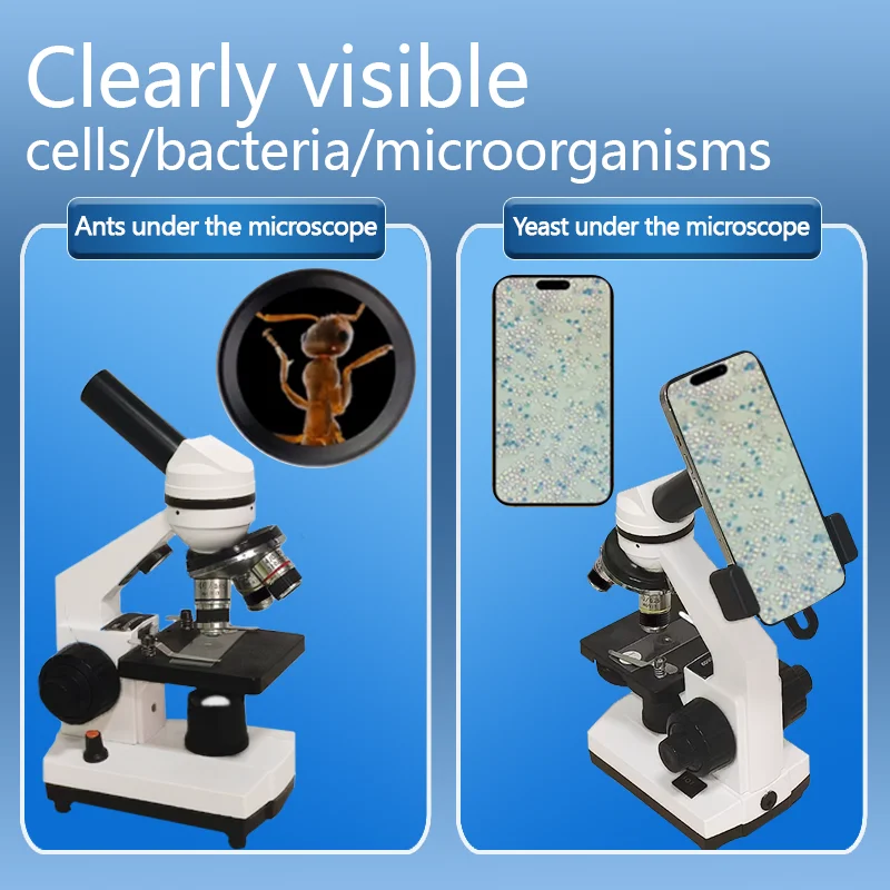 Portable Biological Optical Compound Microscope, 40x-1000x Educational Microscope,Adult Microscope With Dual Led Lights