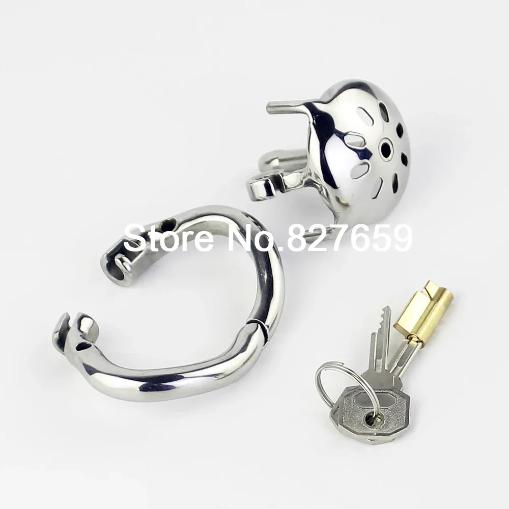 Super Small Male Chastity Devices Stainless Steel Cock Cage with Non Removable Urethral Catheter Sex Toys for Men Penis Lock