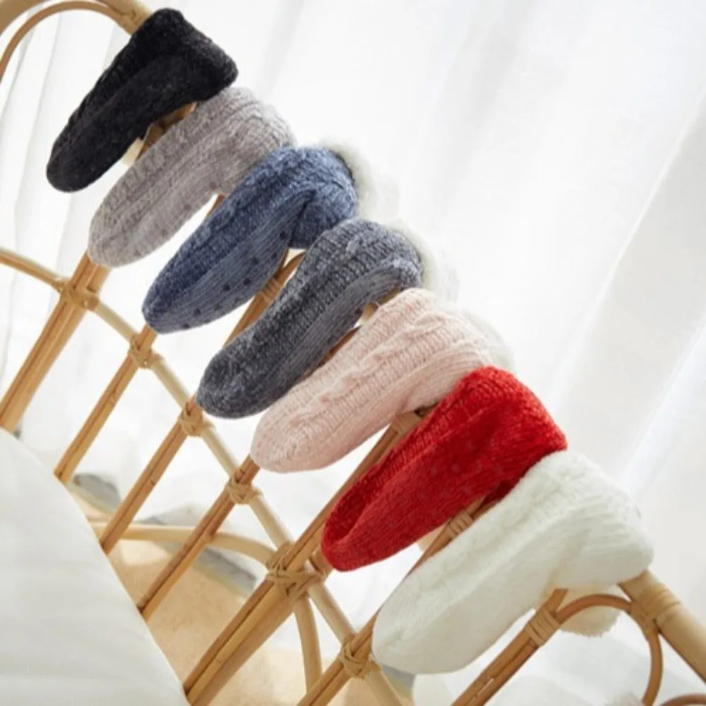 Soft Velvet Thicken Thermal Socks Anti Slip Warm Sleeping Socks Women Knitted Hosiery Winter Plush Socks Winter