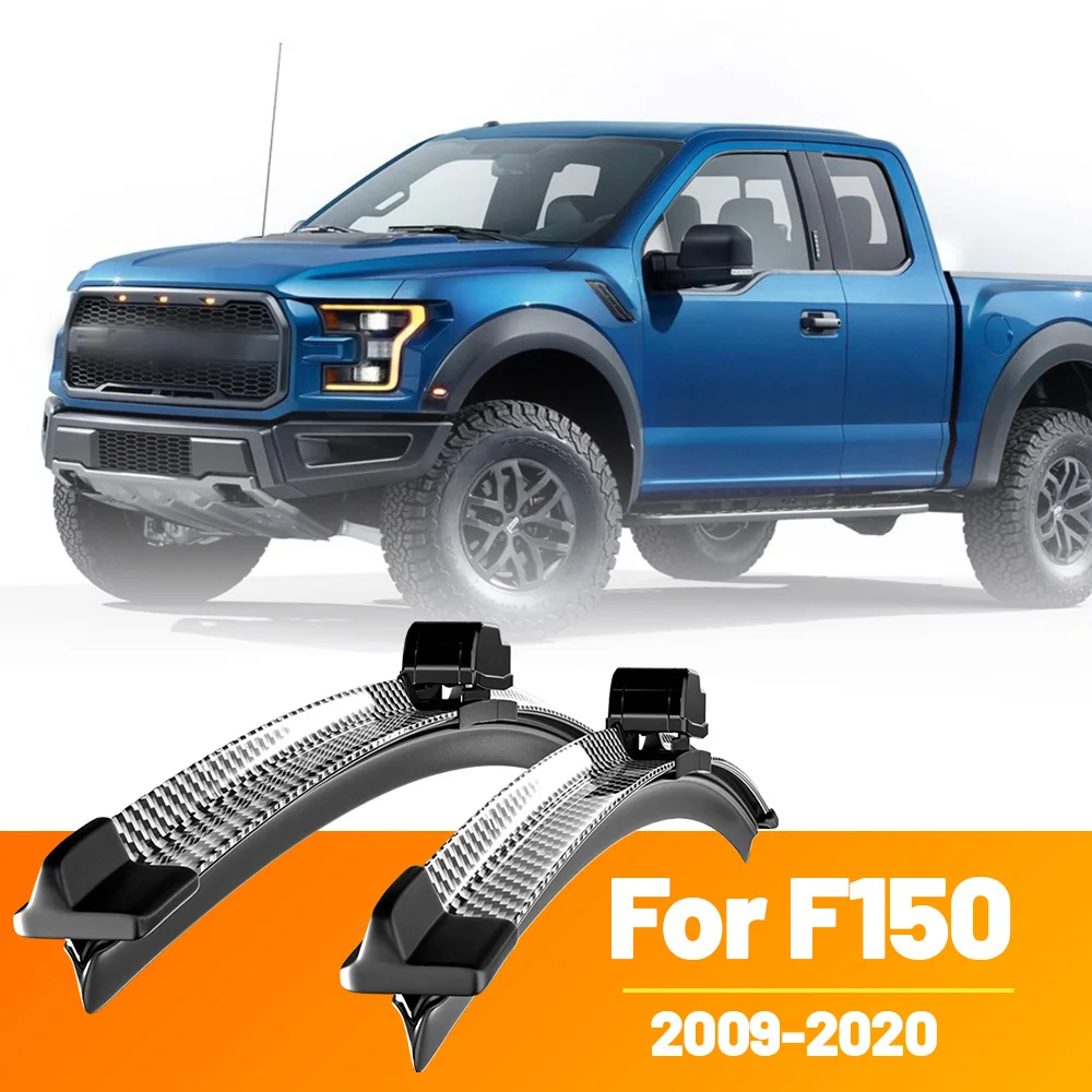 2 uds limpiaparabrisas delantero limpiaparabrisas de fibra de carbono para Ford F150 F-150 F 150 2009-2020 2010 2012 2013 2014 2015