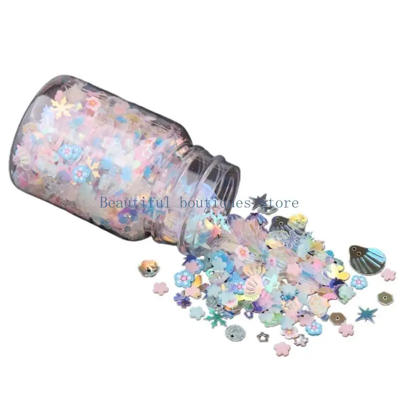 U4LF Luminous Flower Sequins Embellishments for Epoxy Resin Molds DIY Jewelry Making