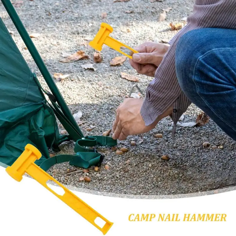 Camping Mallet For Tent Stakes Drilling Hammer Heavy-Duty Nails Hammer Portable Hand Stake Mallet PE For Outdoor Accessories