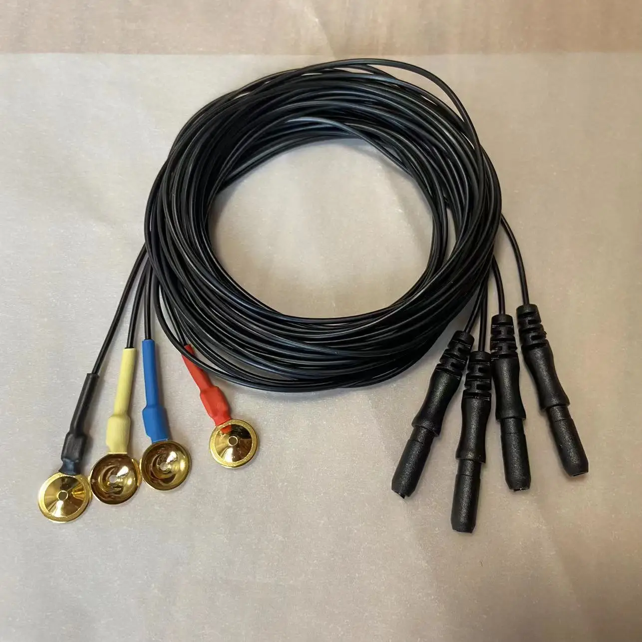 Gold Plate Electrode Brain Electrode EEG Lead Wire Din1.5 EEG Brain-Computer Interface Electrode Sensor