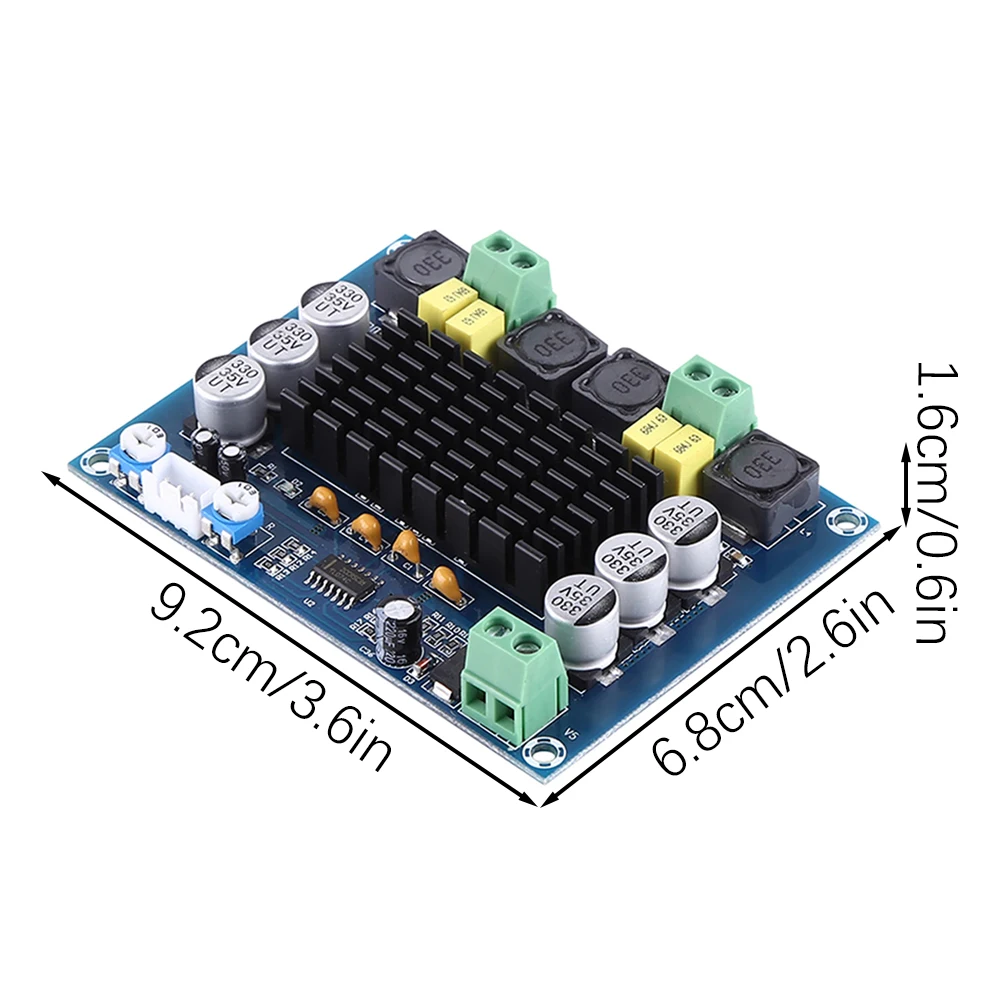 XH-M543 Dual Channel D-Class Digital Power Amplifier Board Audio Amplifier Module High Power 2*120W TPA3116D2 DC 12V 24V