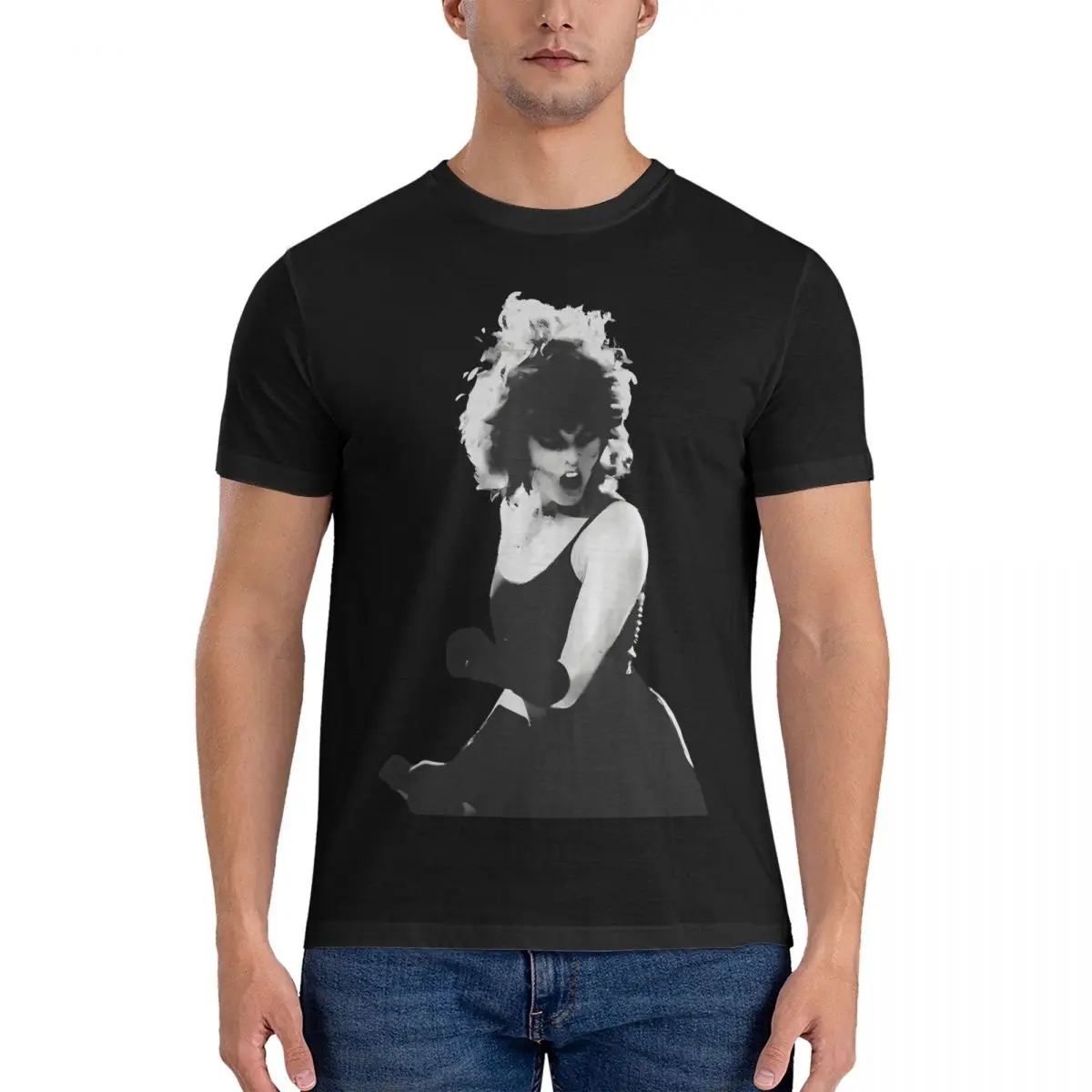 Tropico T-Shirts for Men Pat Benatar Novelty Cotton Tee Shirt O Neck Short Sleeve T Shirts Graphic Tops