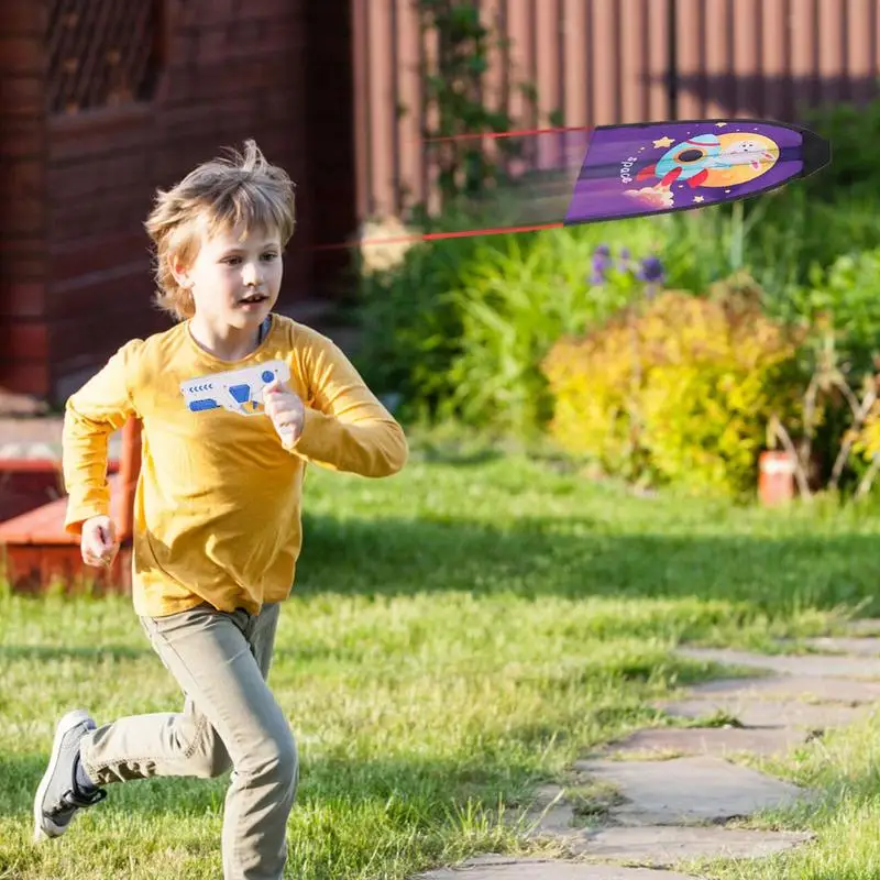 Lanceur de cerf-volant pour enfants, jouet de plage, catapulte, jouet de Sport de plein air, cerf-volant à main, dessin animé, doigt en caoutchouc