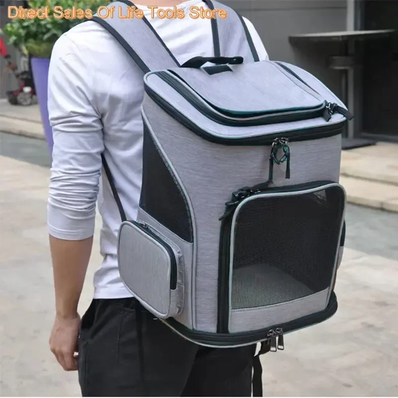 Breathable Pet Cat Carrier Backpack Foldable Pet Carrier Transport Travel Bag Expandable Large Capacity Creative for Cats Dogs