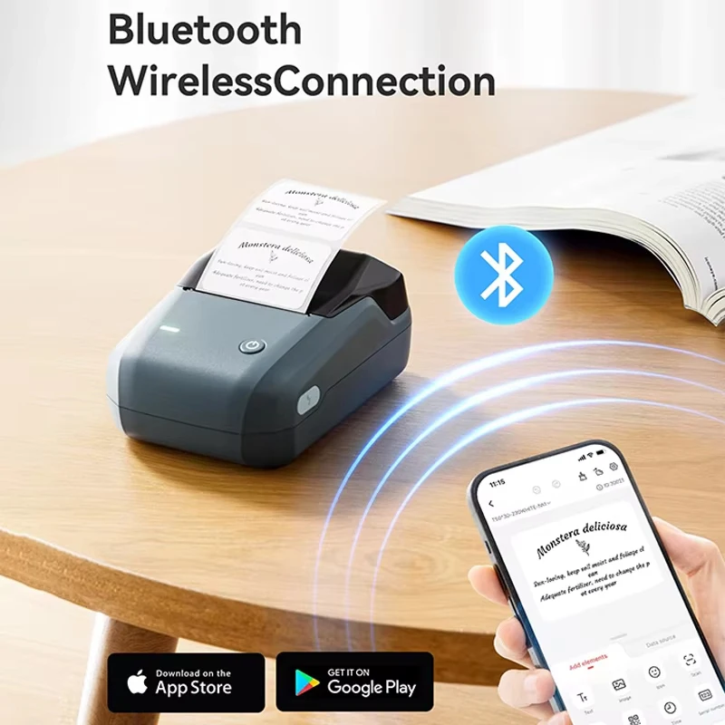 Niimbot B1 B21 طابعة ملصقات محمولة طابعة جيب صغيرة لاصقة ملصقات بيضاء لفة لاسلكية للهاتف المحمول لصانع ملصقات الباركود