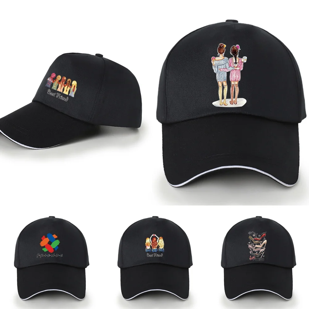 

Unisex Baseball Caps Outdoor UV Protection Sun Hat Sport Hip Hop Snapback Caps Summer Golf Hats Men Black Cap Friends Pattern