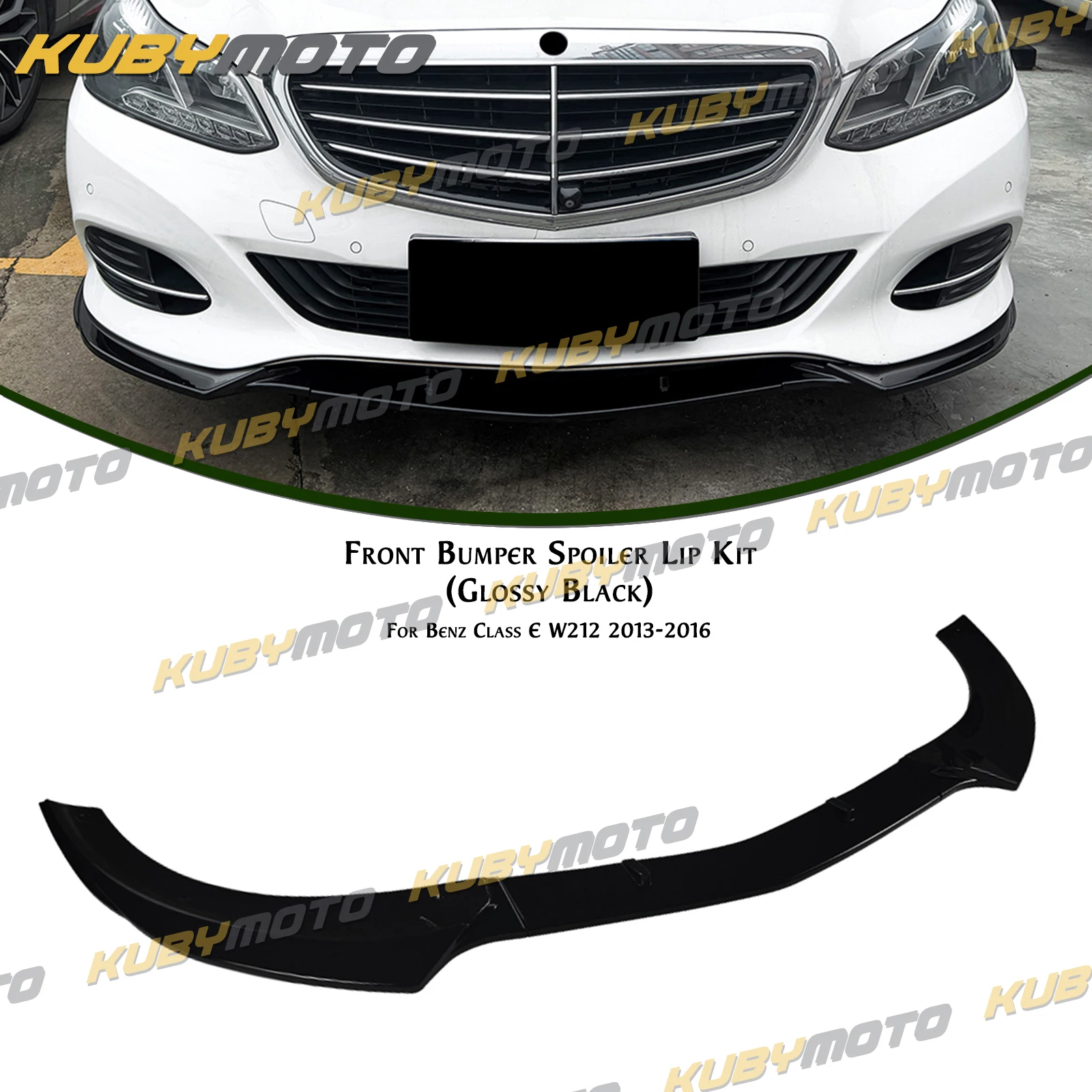 For Mercedes Benz Class E W212 Standard Version 2013-2016 Front Bumper Spoiler Lip Lower Splitter Cover Chin Blade Protector
