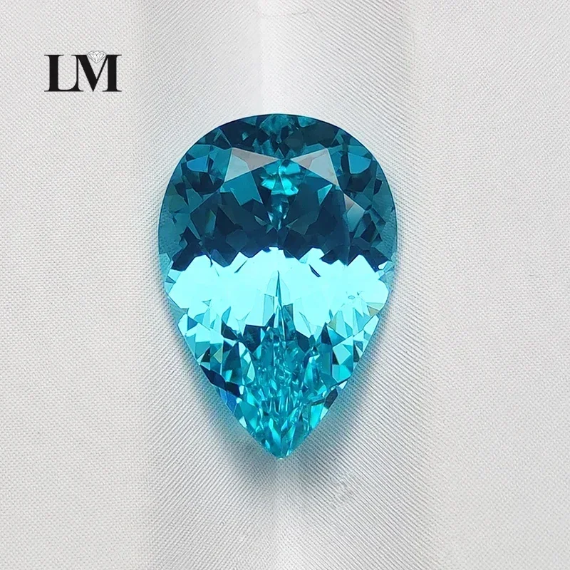 

Lab Grown Paraiba Sapphire Pear Shaped VVS1 for Charms DIY Jewelry Making Materials Selectable AGL Certificate