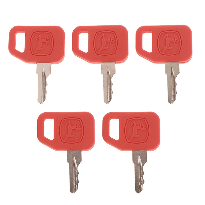 5 Pcs Power Switch Keys For John Deere AM136681 Excavator Fit All Graders Dozers Skid Steer AR51481 AT195302 AM131841