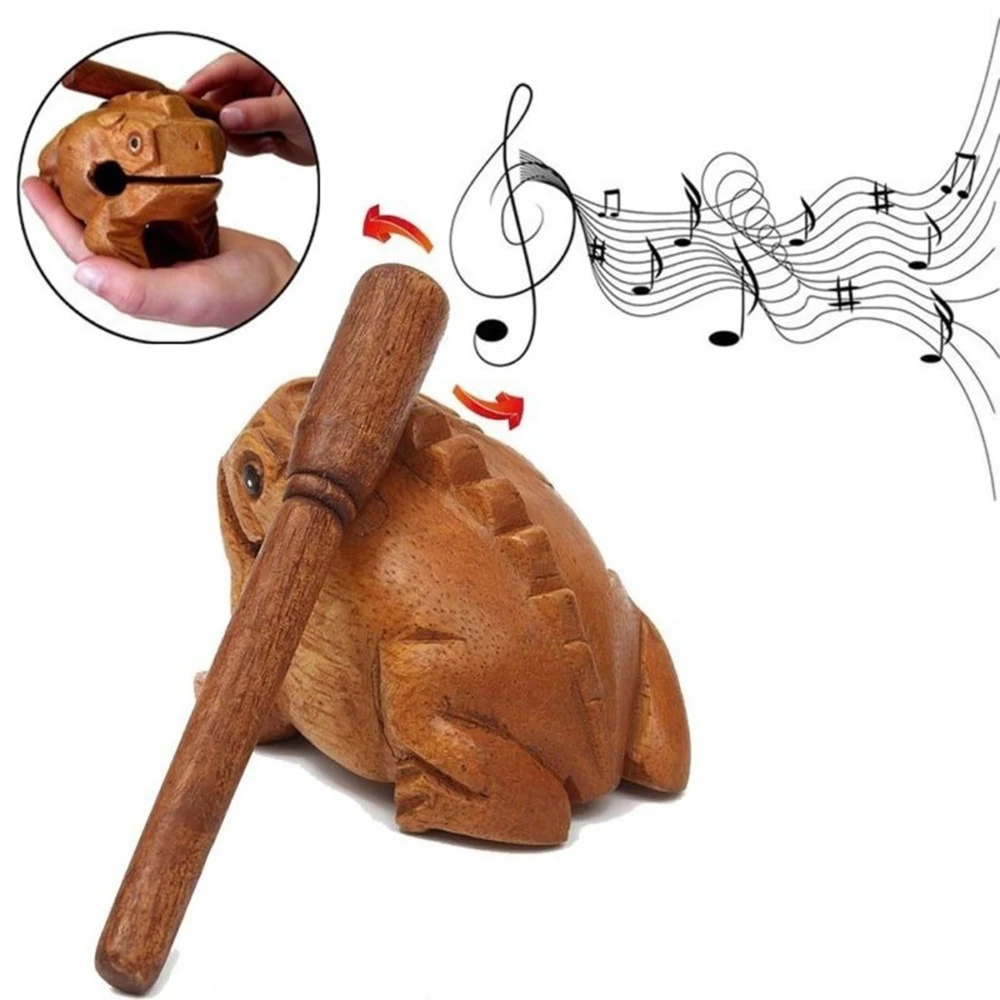 1PC Thailand Frog Wood Carving Ornaments Hand-carved Toad Creative Vocal Toys Solid Wood Toad Craft Scenic Souvenirs