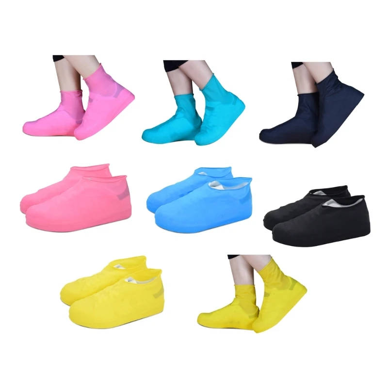 1 Pair Waterproof Nonslip Silicone Shoe Cover Wearresistant Unisex Rain Boot for Outdoor Rainy Day Reusable Shoe Cover